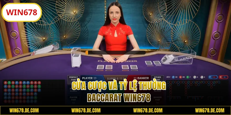 Cửa cược và tỷ lệ thưởng Baccarat WIN678