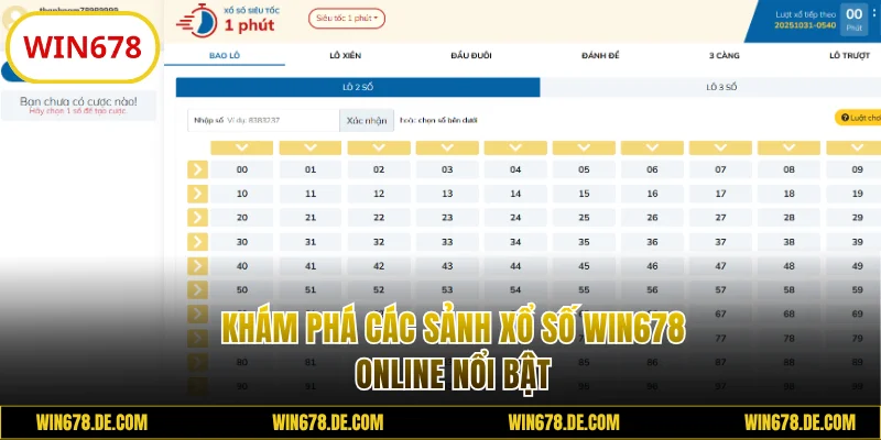 Khám phá các sảnh xổ số WIN678 nổi bật